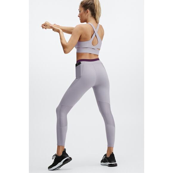 Fabletics Spin Motion365 7/8 Leggings Womens SZ Small Mid Rise Pockets Purple - Picture 12 of 12